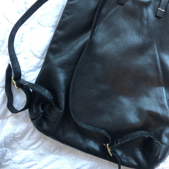 Clare V Agnes backpack black leather/calf hair main image 3